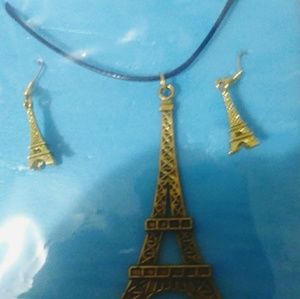 París Tower necklace and earings set